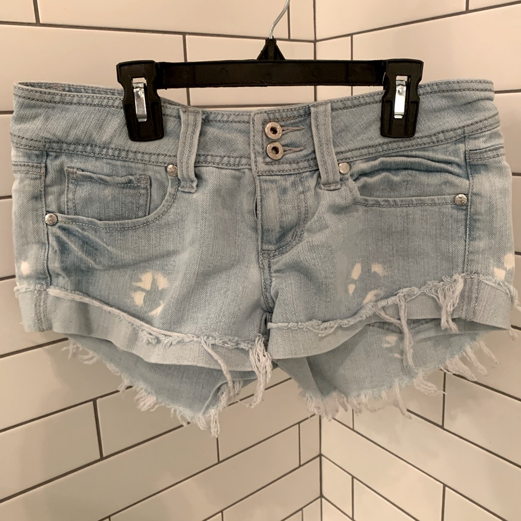Denim Lowrise Cheeky Shorts Size 7